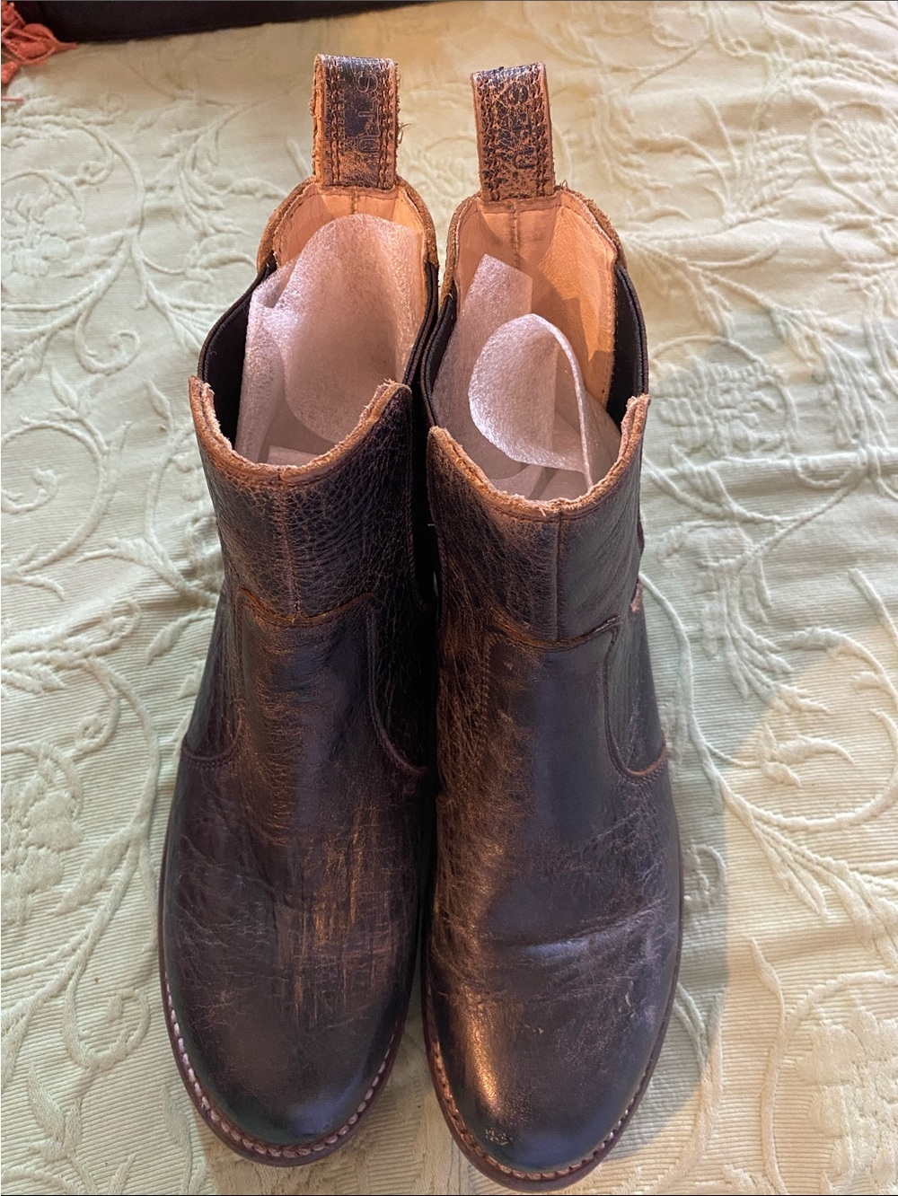 Bed Stu Nandi womens leather ankle boots in a weathered